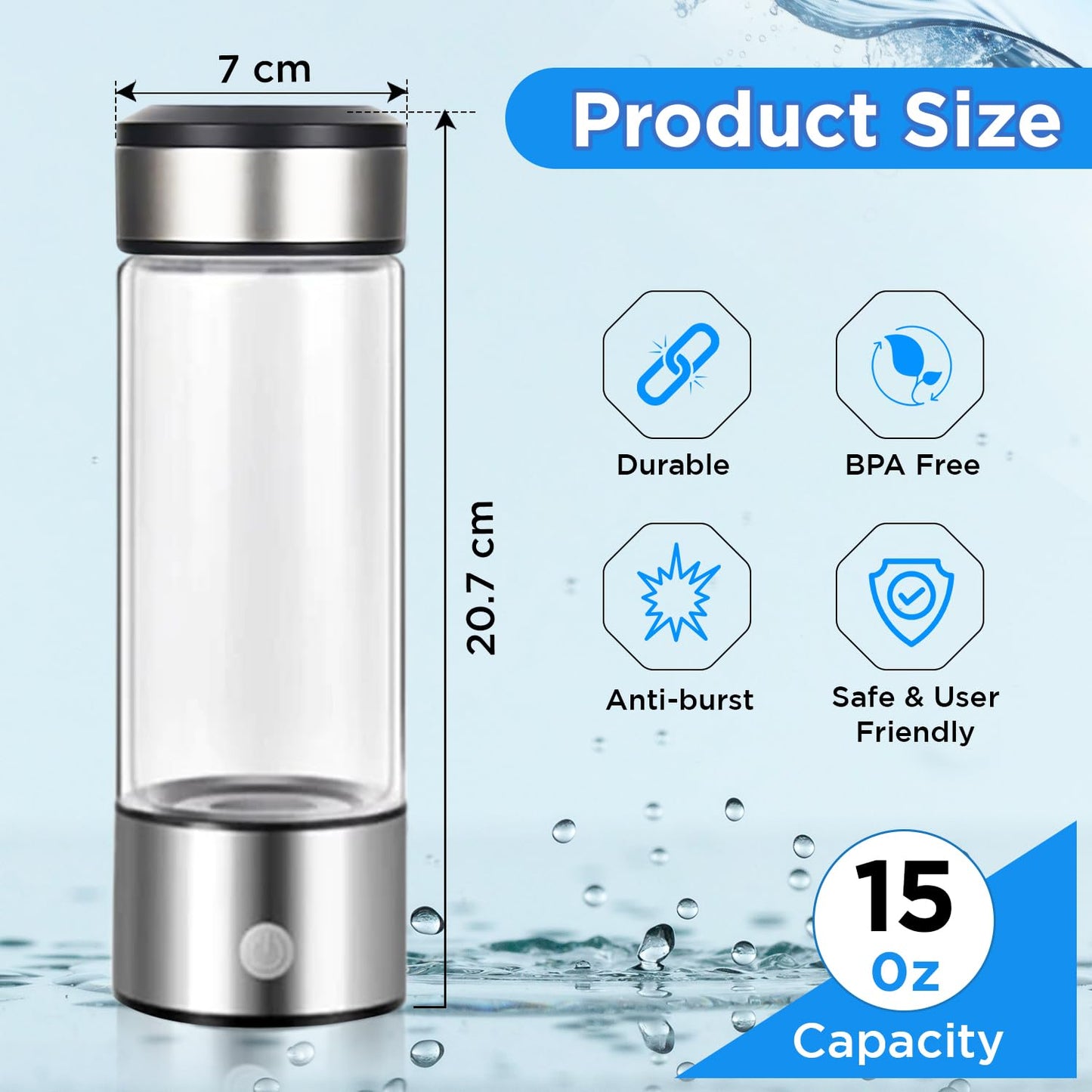 Hydrogen Alkaline Water Bottle